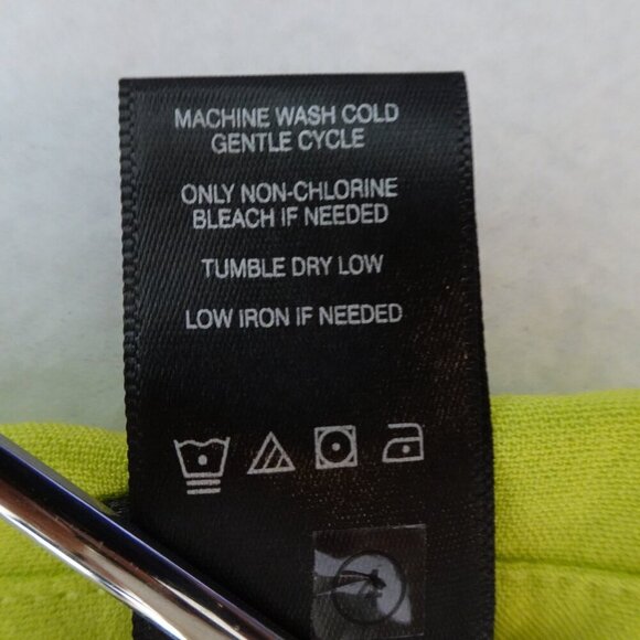 Ali Miles Tunic Top Women's Plus Size 3X Yellow Green Bright Button Front - Picture 7 of 9